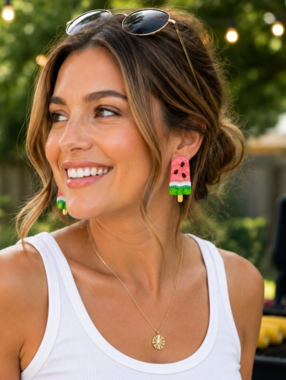 SUGARFIX by BAUBLEBAR Watermelon Popsicle Statement Earrings Pink Green Novelty